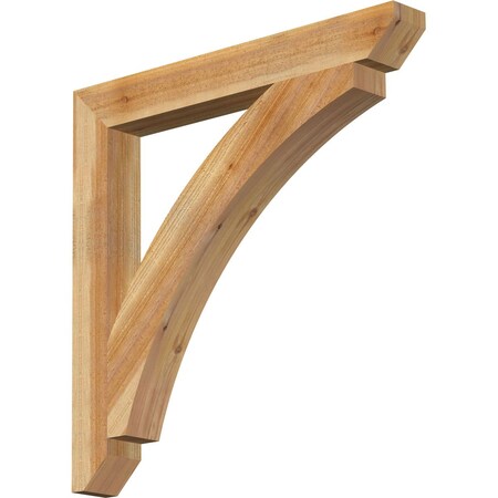 Ekena Millwork Thorton Slat Rough Sawn Bracket, Western Red Cedar, 4"W x 34"D x 34"H BKT04X34X34THR06RWR